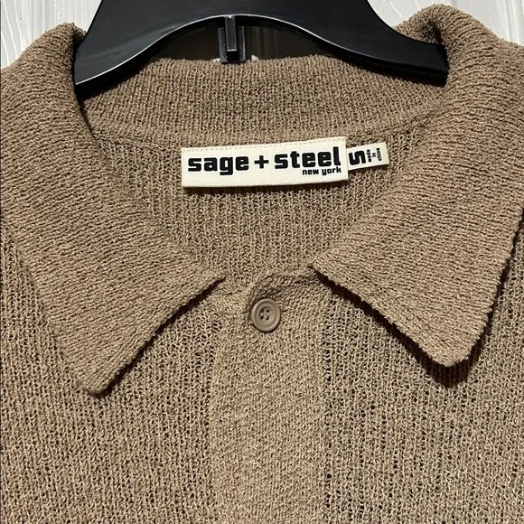 Sage + Steel Brown Knit Polo Shirt - Picture 2 of 5